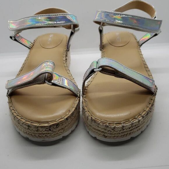 Y2K Inspired Chunky Iridescent Metallic Wedges Nine West Size 9 - Picture 5 of 7